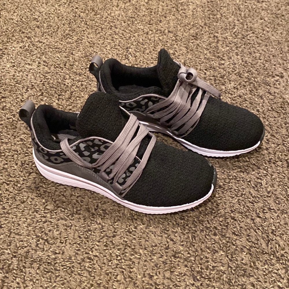 Marleylilly Black Leopard Print Tennis Shoes